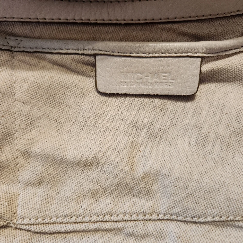 Michael Kors Handbag, Off White Pebbled Leather, Shoulder Bag Satchel Summer EUC
